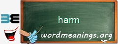 WordMeaning blackboard for harm